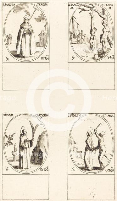 St. Theresa; St. Placidus and Flavia; St. Bruno; St. Faith. Creator: Jacques Callot.