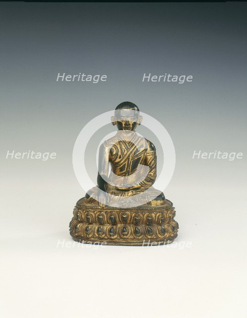 Gilt brass Lama, probably Nasa Tragpupa, Mongolia, 17th century. Artist: Unknown