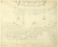 Study for Debating Society in Piccadilly, from Microcosm of London, c. 1808. Creator: Augustus Charles Pugin.