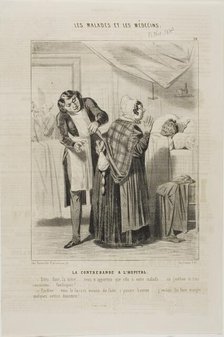 Contraband at the Hospital (plate 26), 1843. Creator: Charles Emile Jacque.