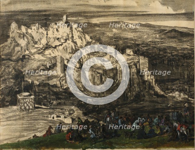 View of Tiflis, 1840s. Artist: Gagarin, Grigori Grigorievich (1810-1893)