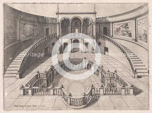 Speculum Romanae Magnificentiae: The Great Hall within the Farnese Palace, la..., late 16th century. Creator: Anon.