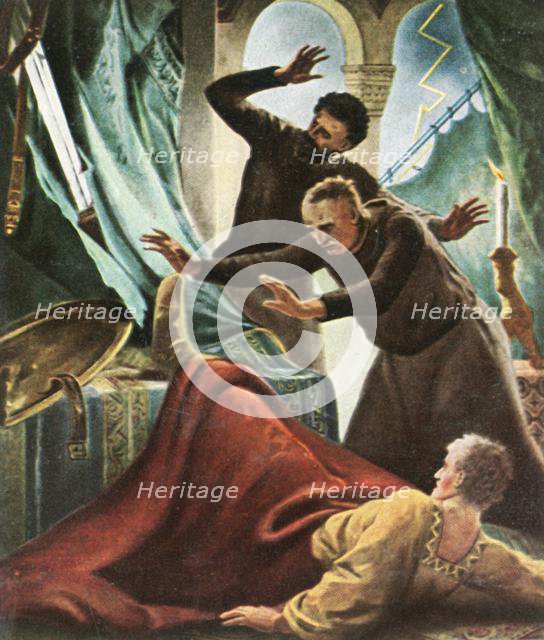 Henry V is hit by lightning in the imperial house at Goslar, (1936). Creator: Unknown.