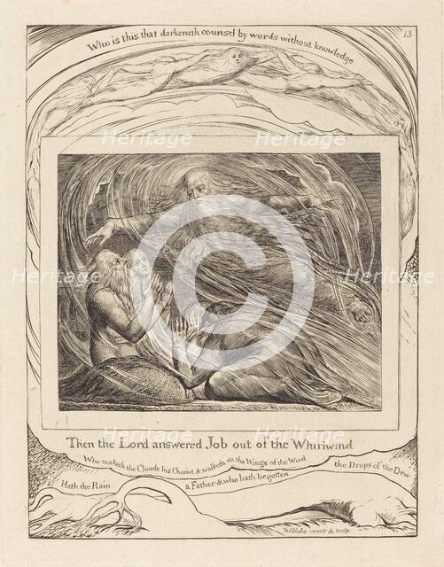 The Lord Answering Job out of the Whirlwind, 1825. Creator: William Blake.