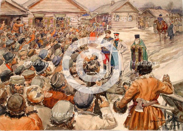 Peasants' Revolt, 1931. Creator: Vladimirov, Ivan Alexeyevich (1869-1947).