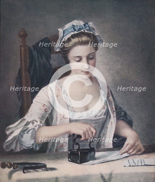 A Laundry Maid Ironing, c1765, (1905). Artist: Henry Robert Morland