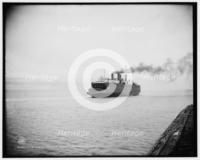 Car ferry Sainte Marie, Mackinac Straits, c1900. Creator: Unknown.