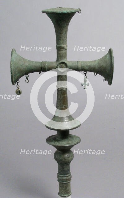 Processional Cross with Hanging Ornaments, Egypt, 500-599. Creator: Unknown.