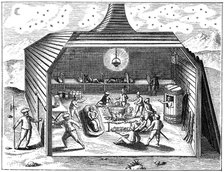 Winter quarters of Willem Barents' expedition to the Arctic, 1596-1597. Artist: Unknown