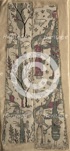 Wine bearers in landscape, from a robe, 1525-1550. Creator: Unknown.