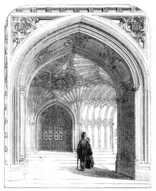 The New Houses of Parliament - the Peers' Porch, 1857. Creator: Unknown.