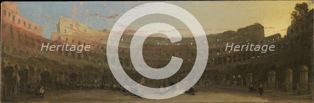 The interior of the Colosseum at dawn, c. 1850.