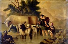 Crossing the Brook, 1848-1853. Creator: George Paul Chalmers.