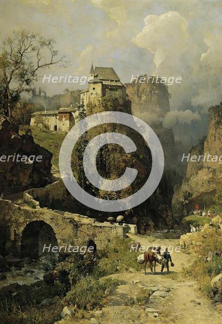 Gorge and hermitage of San Romedio near Val di Non, 1893. Creator: Robert Russ.