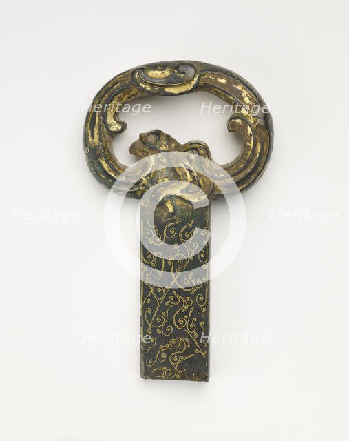 Sword hilt with ring pommel in the form of a dragon, Han dynasty, 206 BCE-220 CE. Creator: Unknown.