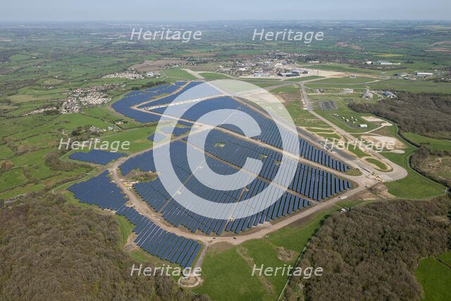 A solar farm on the site of RAF Lyneham, Wiltshire, 2015. Creator: Historic England.