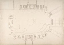 Plan and Elevations of a Music Room, early 19th century. Creator: Anon.