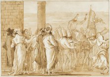 Punchinello Carried in Triumph in a Procession, between 1797 and 1800. Creator: Giovanni Domenico Tiepolo.