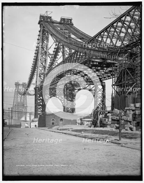New East River bridge from Brooklyn, between 1900 and 1906. Creator: Unknown.