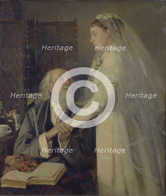 Before the wedding. (Farewell), 1894. Artist: Makovsky, Vladimir Yegorovich (1846-1920)