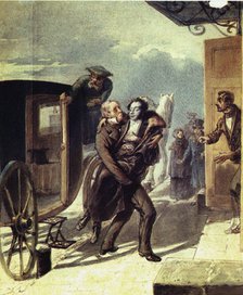 Pushkin after the duel, 1855. Artist: Borel, Pyotr Fyodorovich (1829-1898)