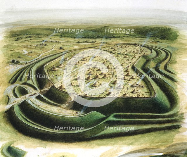 Maiden Castle, c5th century BC, (c1990-2010).  Artist: Paul Birkbeck.