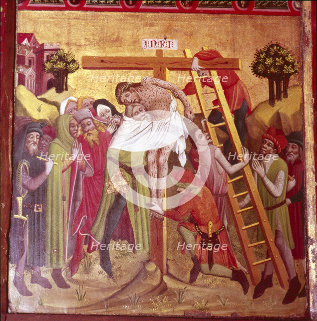 Detail from the Descent from the Cross. North German School, 1435-1440.  Artist: Unknown.