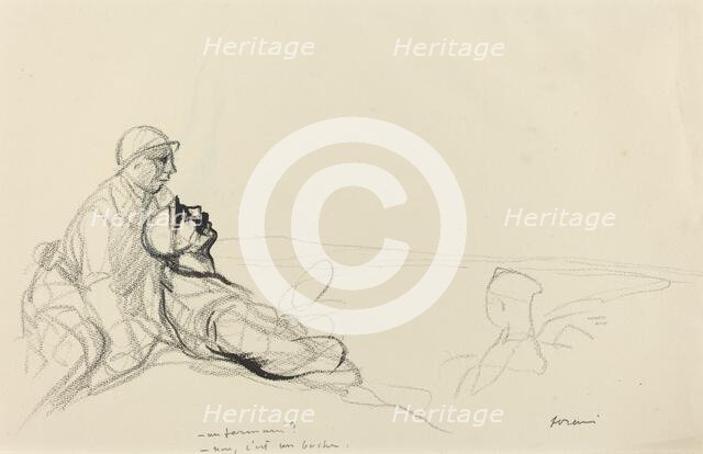 - Un farman? - non, c'est un boche., c. 1914/1919. Creator: Jean Louis Forain.