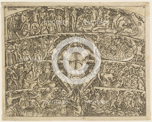 The Inferno According to Dante, from the Campo Santo Frescos in Pisa, 1480/1500. Creators: Unknown, Baccio Baldini.