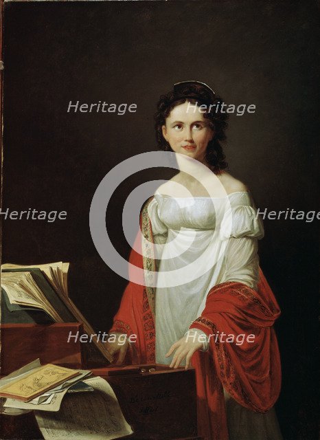 'Portrait of the Singer Anna Borunova', 1821.  Artist: Nicolas de Courteille