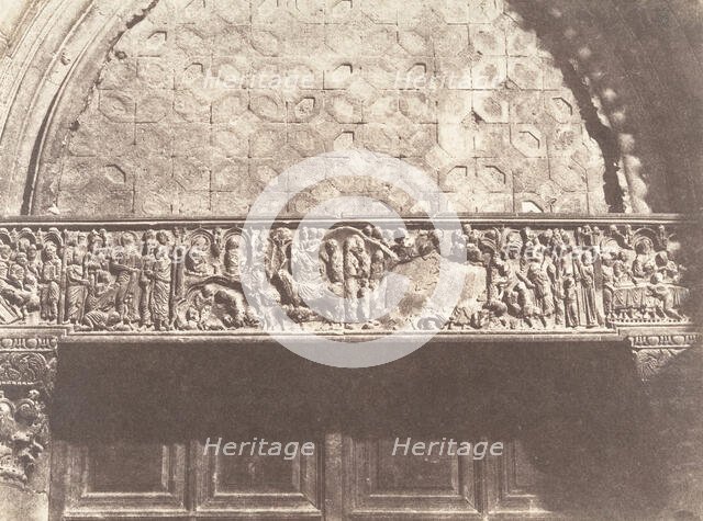 Jérusalem, Saint-Sépulcre, Bas-relief (porte d'entrée), 1854. Creator: Auguste Salzmann.
