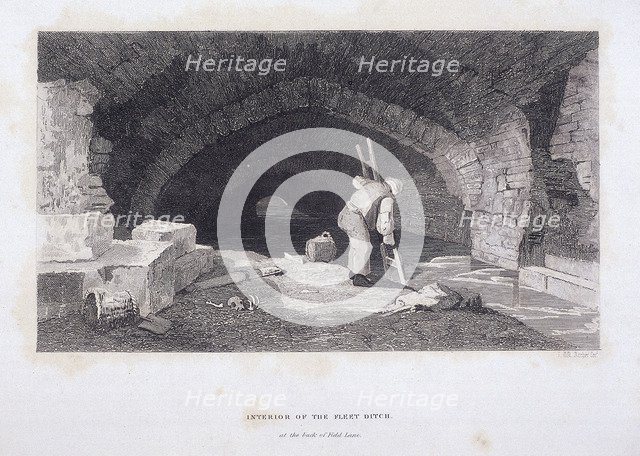 Fleet River, London, 1851. Artist: John Wykeham Archer