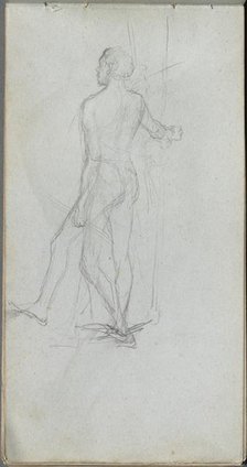Sketchbook, page 60: Nude Male Study. Creator: Ernest Meissonier (French, 1815-1891).