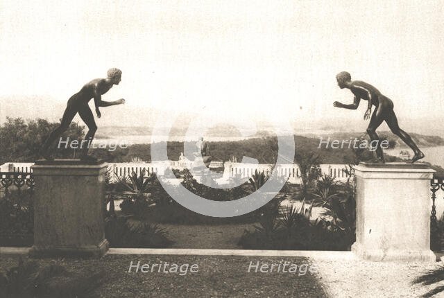 ''Corfou et l'Achilleion; les jardins de l'Achilleion vus de la villa.', 1916. Creator: B. Borri.