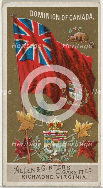 Dominion of Canada, from Flags of All Nations, Series 2 (N10) for Allen & Ginter Cigarette..., 1890. Creator: Allen & Ginter.