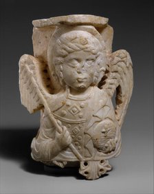 Capital with Bust of the Archangel Michael, Byzantine, 1250-1300. Creator: Unknown.
