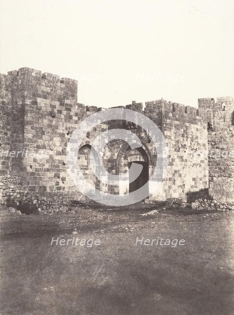Jérusalem, Porte de Jaffa, Vue générale, 1854. Creator: Auguste Salzmann.