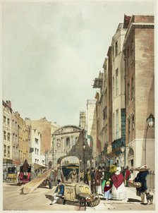 Temple Bar from The Strand, plate 22 from Original Views of London as It Is, 1842. Creator: Thomas Shotter Boys.