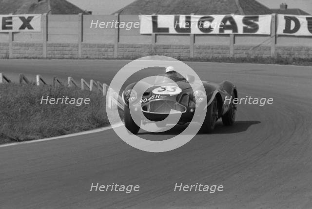 Aston Martin DB3S, Roy Salvadori, Aintree 1956. Creator: Unknown.