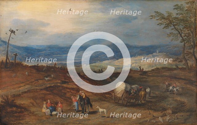 The Road leading past the Place of Execution, 1618-1621. Creators: Joos de Momper, the younger, Jan Brueghel the Elder.