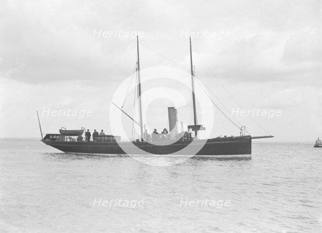 The steam yacht 'Harbinger', 1912. Creator: Kirk & Sons of Cowes.