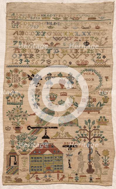 Sampler Fragment, 1817. Creator: Unknown.