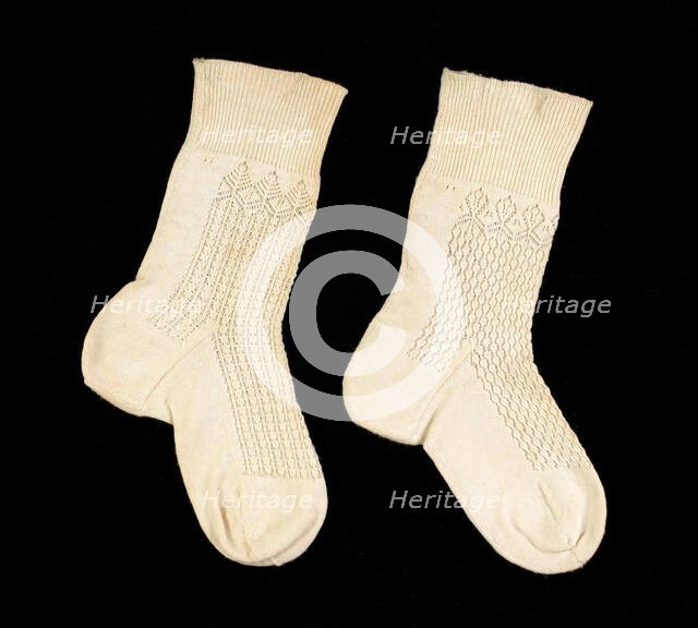 Socks, American, 1840-60. Creator: Unknown.