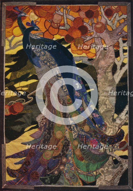 'Peacock Panel in Patchwork', c1920. Artist: Amy Sawyer.