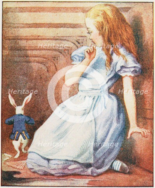 The rabbit started violently, dropped the white kid gloves and the fan.., 1911. Creator: Tenniel, Sir John (1820-1914).