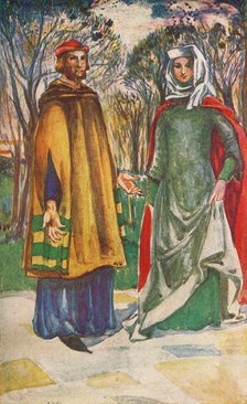 'A Man and Woman of The Time of Edward I', 1907. Artist: Dion Clayton Calthrop.