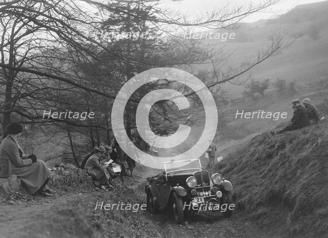 Triumph competing in the MG Car Club Abingdon Trial/Rally, 1939. Artist: Bill Brunell.