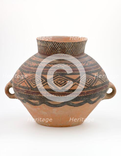 Wide mouth storage jar with bands and lozenge-spiral design, about 2200-2000 B.C.E.. Creator: Unknown.