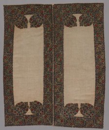 Front and Back of a Bolster Case, 1700s. Creator: Unknown.