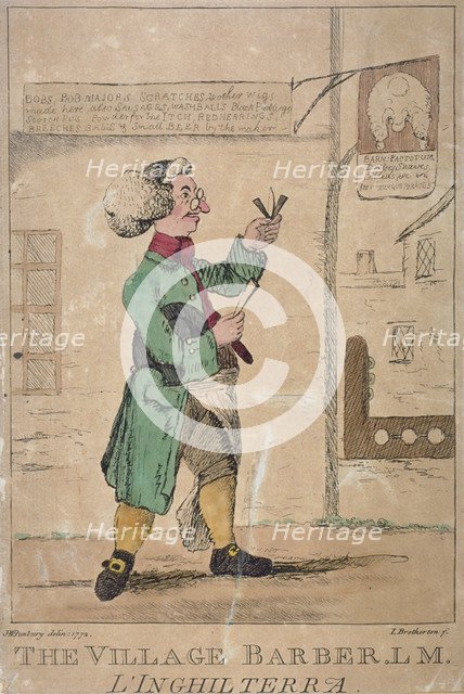 'The village barber', 1772. Artist: James Bretherton